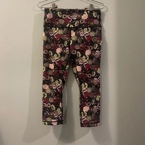 Lululemon Wunder Under Floral Crop Leggings